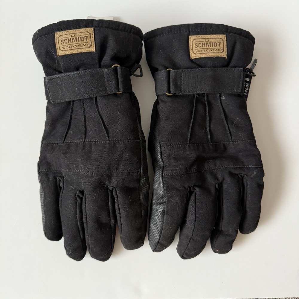 Work Gloves By CE Schmidt Workwear Gloves Sz L Black Insulated Winter Warm Thick